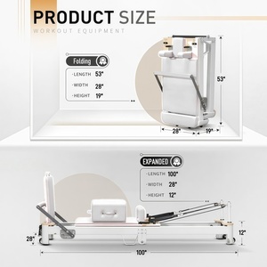 Máquina <span class=keywords><strong>de</strong></span> Pilates Plegable y Ajustable <span class=keywords><strong>de</strong></span> Aluminio <span class=keywords><strong>de</strong></span> Alta Calidad, Portátil, Duradera, Ecológica y Multifuncional para Ejercicio en Casa - Product Image 2