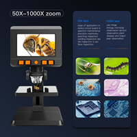 Digital Educational Microscope 1000x Magnification Microscope Camera with Stand Adjustable 8 LED Lights Microscope