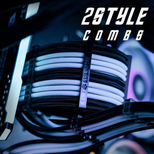 Комплект удлинителей для блоков питания 1*24pin, 1*4+4p, <span class=keywords><strong>2</strong></span>*6+2pin в оплетке, настраиваемый цвет, в наличии, 300В 7А - Product Image 4