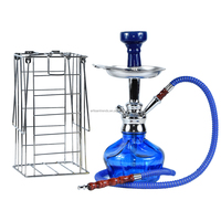 Offre Spéciale Maya Verre Narguilé Shisha Set Portable Carré Cage Givré En Alliage De Zinc Tige Bouteille En Verre-Vente En Gros