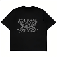 Transfert thermocollant papillon chrétien en strass pour T-shirt, vente en gros usine