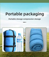 Sac de couchage confortable de type momie en nylon blanc 90% pour adultes, camping en plein air, portable, chaud, hiver, ultraléger, par temps froid