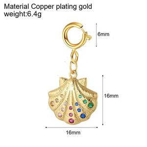 Phong Cách Bohemian thép không gỉ Tự làm mặt dây chuyền vòng cổ 18K vàng cowrie vỏ rùa biển con sao biển cua Mặt dây chuyền Zircon đá dễ thương - Product Image 6