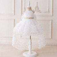 Robe de bal de luxe pour demoiselle d'honneur, style haut-bas, en tulle superposé à volants, avec grand nœud et paillettes, col licou, modèle best-seller