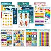 Nouveaux tableaux muraux pour l'éducation précoce des enfants affiches dessin animé peintures décoratives Stickers muraux pour le stockage précoce enfants adolescents