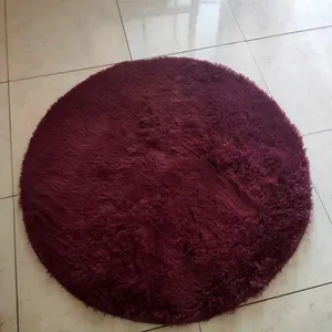 Solid color Circular Tie-dyeing Polyester Wool Carpet