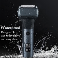 Rasoir électrique pour le visage et la tête Tondeuse à barbe LED intelligente portable Rasoir pour hommes et hommes chauves