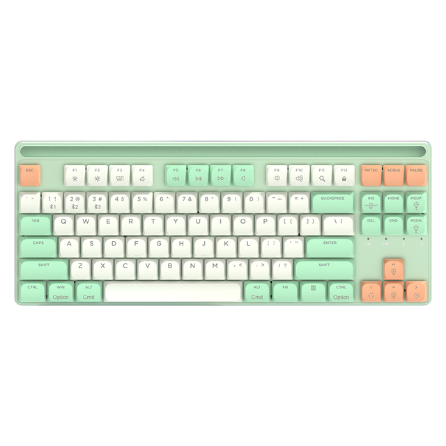 Outemu Brown Axis 3 Mode Wireless 87Key ISO Supported Ergonomic Mechanical Keyboard English Thai Numeric System Rohs Certified