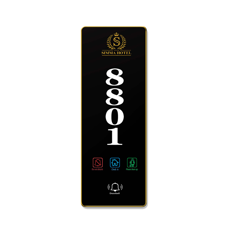 Smart Touch Screen Hotel Electronic Doorplate Number Signs