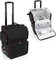 KONCAI Valise de Maquillage en Nylon Portable Chariot de Voyage Trousse Cosmétique Organisateur Valise à Roulettes pour Maquilleur Boîte de Rangement