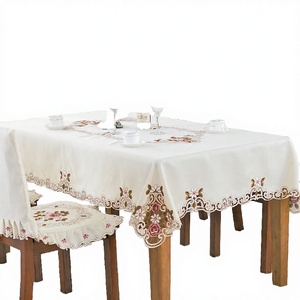 Nappe rectangulaire de luxe européenne, florale, faite à la main, 100% polyester, personnalisable, anti-poussière, décoration d'intérieur, ZF Global Export - Product Image 3