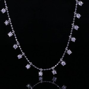 โรงงานขายส่งขายส่ง3CT VVS Moissanite เครื่องประดับ925สเตอร์ลิงเงิน PT950ชุบแฟชั่น chokers สร้อยคอสำหรับผู้หญิง - Product Image 6