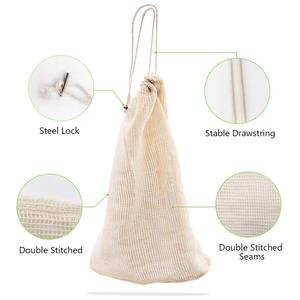 <span class=keywords><strong>Tienda</strong></span> de comestibles y bolsas de almacenamiento con la <span class=keywords><strong>tara</strong></span> peso Amazon Venta caliente reutilizable algodón orgánico bolsas - Product Image 2