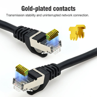 RJ45 kabel ekstensi jaringan Lan Ethernet Pria Wanita Cat5 Cat6 kabel ekstensi Patch Ethernet berpelindung FTP untuk luar ruangan