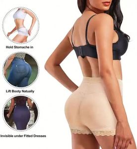 K1369 <span class=keywords><strong>Culotte</strong></span> gainante respirante en dentelle <span class=keywords><strong>beige</strong></span> et noire pour femme, rembourrée pour rehausser les fesses, sans couture - Product Image 3