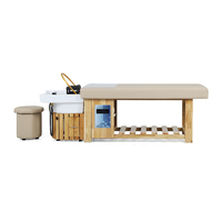 Meubles de salon de beauté Kangmei, lit de shampooing pour spa capillaire en bois avec circulation d'eau électrique thaïlandaise, avec réservoir