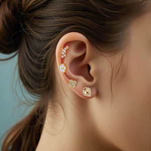 Piercing de lèvre tendance en acier inoxydable doré avec zircon, anneau labret 20G, cadeau, tragus, hélix, divers clous d'oreille pour cartilage, punk - Product Image 4