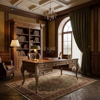 Meubles EKAR |   Bureau de direction sculpté à la main Sovereign Manor - Mobilier de bureau classique américain de luxe