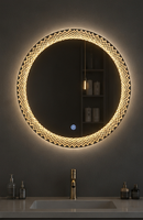 Miroir LED intelligent lumineux sur mesure, anti-buée, à intensité variable tactile, avec haut-parleur Bluetooth, IP44, CE, RoHS, OEM, 3000K-6000K, directement de l'usine