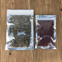 Emballage en plastique réutilisable de cartes de jeu laminées en feuille d'aluminium Sac en mylar plat à fermeture éclair avec fenêtre avant pour fruits secs