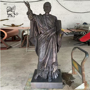 BLVE Iglesia al aire libre Decorativo Tamaño real Escultura religiosa Latón Bronce San Pedro Estatuas para la venta - Product Image 1