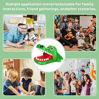 Roulette dentaire crocodile en gros avec dents en caoutchouc souple, jeu de morsure de main crocodile pour enfants, jouet de farce de table pour fête