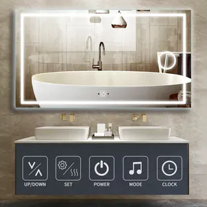 Hotsale Gương Phóng To Bàn Trang Điểm Led Thông Minh Đa Chức Năng Với Màn Hình Bluetooth Gương Chiếu Sáng LED Cảm Ứng Thông Minh Phòng Tắm