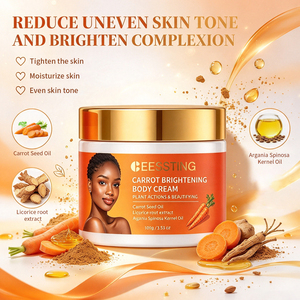 Crème Corporelle Éclaircissante et Raffermissante à la Carotte, Personnalisable avec Logo, à Base de Plantes Naturelles, pour Améliorer les Taches Brunes et Illuminer les Peaux Foncées - Product Image 3