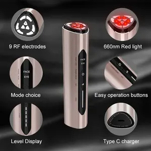 Home Use Facial Skin Lifing 6 In 1 Portable Face Lift Massager Led Photon Therapy Beauty Device Firming EMS Rf Beauty Device