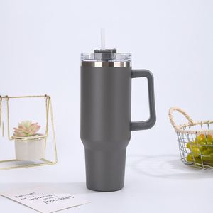 Gobelet isotherme à double paroi pour voiture H1.0 avec poignée, 40 oz, couvercle, paille, antidérapant, ODM, OEM, marque personnalisée - Product Image 2