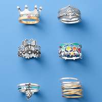 Bague en argent sterling S925 James Avery, modèle Princesse Couronne, Bague Mariposa