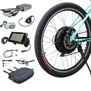 Bersepeda Ebike Kit konversi sepeda, suku cadang sepeda tanpa sikat 2000W Hub belakang Motor Kit sepeda listrik