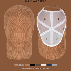 High Quality Blank Corduroy Retro Style Adjustable 6-Panel Baseball <strong>Cap</strong> Custom Embroidery Logo Unisex <strong>Winter</strong> Warm Leisure <strong>Cap</strong> - Product Image 4