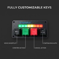 Mini Teclado Personalizado TISHRIC AI de 4 Teclas RGB, Teclado Macro con Entrada de Voz, Teclado Macro USB con Cable para Juegos, Trabajo, Transacciones, Laptop, PC