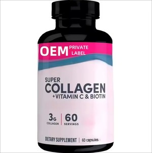 Capsules de collagène biologique de marque privée, complément de biotine pour la santé des cheveux et de la peau, produits de beauté, capsules pour cheveux, vitamines - Product Image 1