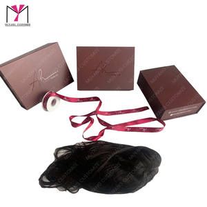 Cajas de pelucas elegantes con logotipo personalizado en oferta, con bolsa de satén, tarjeta de agradecimiento, etiqueta para el cabello, peine, etc. - Product Image 4