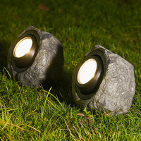 Nouvelles lampes solaires LED pour jardin, lumière de roche, IP65, étanches, petites lampes d'extérieur blanches pour cour, parc