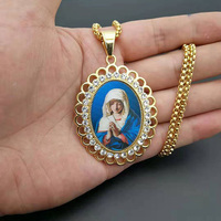 Bijouterie religieuse en dentelle, zircon, vierge marie, bijoux personnalisés en acier inoxydable plaqué or 18 carats, vente en gros, offre spéciale
