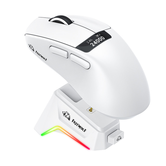 Free Wolf A7 Gaming Wireless for Mouse Lightweight PAW3311 LED RGB Screen Optimal Right-handed Users Ergonomic Charging
