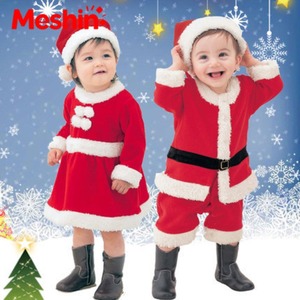 Trajes de Papá Noel elegantes de poliéster 100% para niños y niñas, ideales para actuaciones navideñas y espectáculos de detección de agujas. - Product Image 1