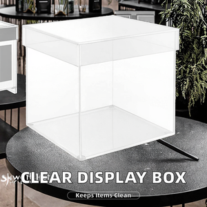 Caja de exhibición de acrílico transparente con tapa, estuche de almacenamiento de plástico para coleccionables, regalos de maquillaje, estantería vertical independiente moderna - Product Image 2