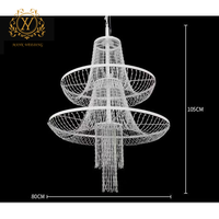 Nouvelles décorations de plafond pour mariage, LED, alimentées par courant alternatif, rideau de perles acryliques métalliques, pendentifs de lustre