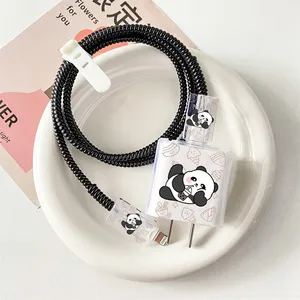 Honatop-Housse de protection pour chargeur fleur rose pour <span class=keywords><strong>Iphone</strong></span> 18W/20W, housse de câble USB, chargeur de données, <span class=keywords><strong>enrouleur</strong></span> de cordon - Product Image 5