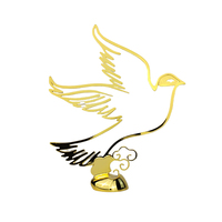 Prix commémoratif des Ailes de la paix Sculpture de colombe étalée aux tons d'or Calligraphie arabe Gravure Trophées pour les champions académiques