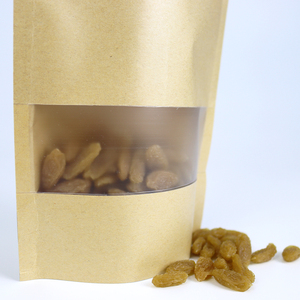 Sacchetto in Carta Kraft con Chiusura a Zip e <span class=keywords><strong>Finestra</strong></span> Trasparente, Sigillabile a Caldo, Riciclabile, per Alimenti - Product Image 3