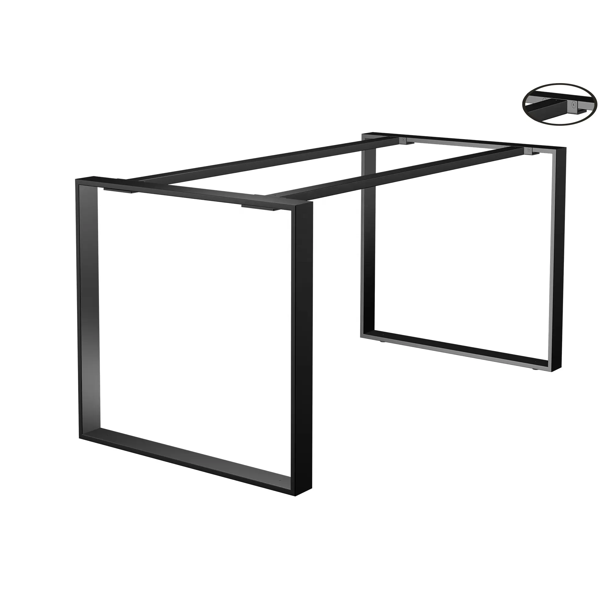 Pied de table en fonte moderne personnalisé industriel en métal carré de haute qualité pour table de bureau