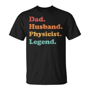 T-shirt da uomo con stampa 'Physicist Dad Husband Legend' per la festa del papà, abbigliamento casual da uomo - Product Image 1