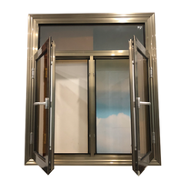 Fenêtres à battants en aluminium noir de haute qualité sur mesure, fenêtres en aluminium ODM, balcon de villa sur mesure