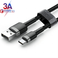 Câble de Charge USB-C Tressé 2M 5V 3A, Charge Rapide, pour Baseus