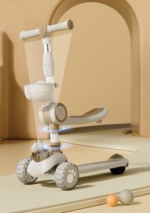 Nouveau modèle de trottinette pour enfants à hauteur réglable, avec siège, lumières et roues, trottinette pliable à <span class=keywords><strong>3</strong></span> roues pour filles et garçons - Product Image 2